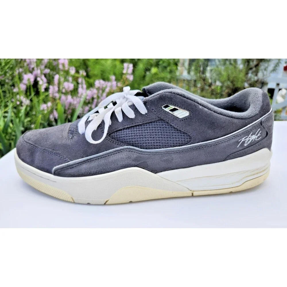 Jordan Flight Court Anthracite Gray Sail Suede Low Top Sneakers Men's Size 14